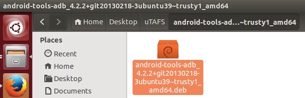 uTAFS Ubuntu Installation - ADB Left Click