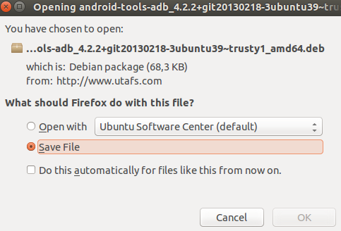 uTAFS Ubuntu Installation - ADB Save File