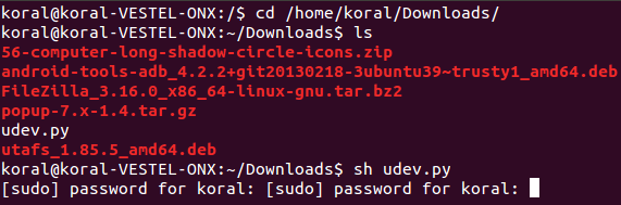 uTAFS Ubuntu Installation - Udev Authenticate Sh