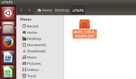 uTAFS Ubuntu Installation - uTAFS Left Click
